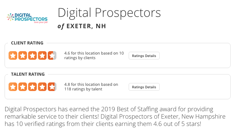 Also, we want to thank the Boston Business Journal for this recognition. See our other accolades that we have earned recently! We love our jobs and think you should too! Click the buttons below to learn more.